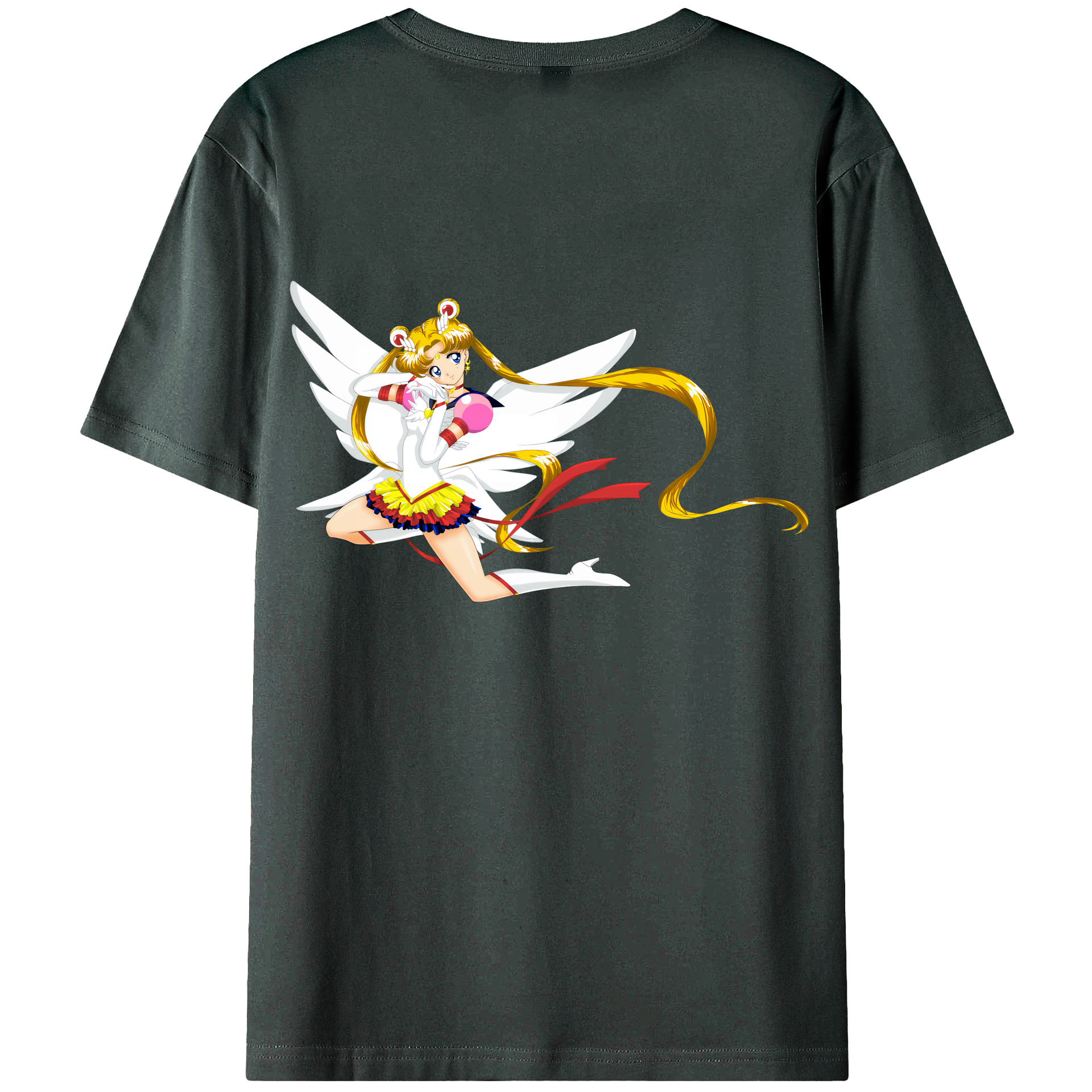 （画像用） 美少女戦士セーラームーン 月野 うさぎ つきの うさぎ Sailor Moon Tsukino Usagi 綿100％ メンズ半袖Tシャツ（バックプリント） 通気性